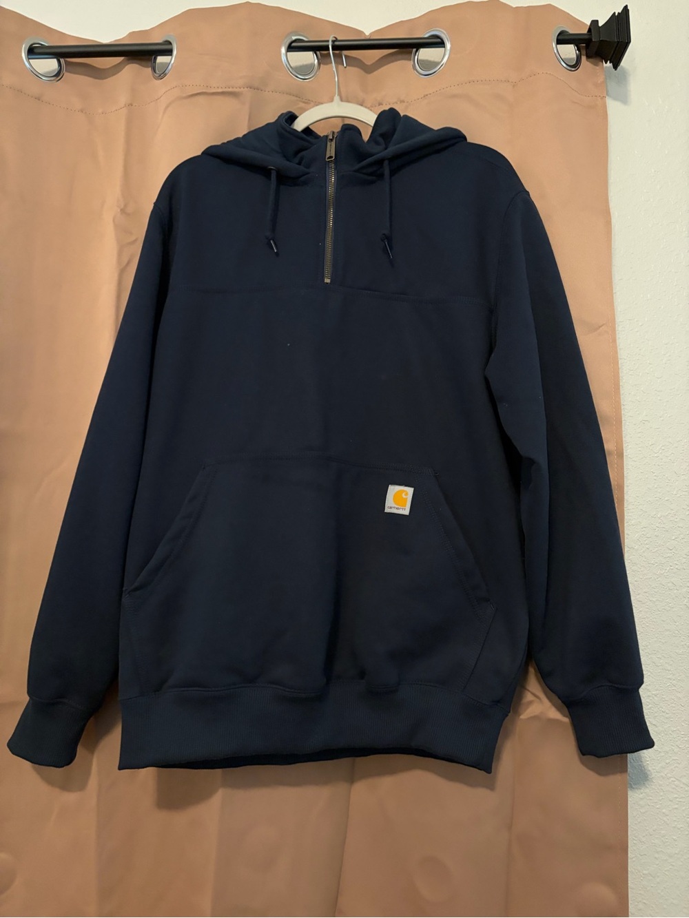Carhartt Navy Half-Zip Hooded Sweatshirt